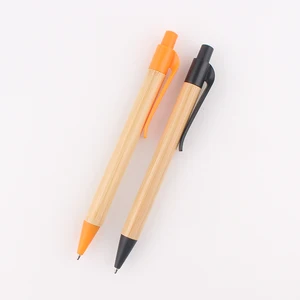 Advertising Promo Ecological Cheapest Wooden Ballpoint Bamboo Pen With Custom Logo Eco Friendly Recycling Student Stationary