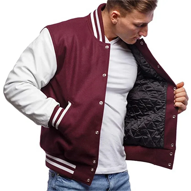 Men's Baseball Jacket Long Sleeve Windbreaker For Men_voghion.com