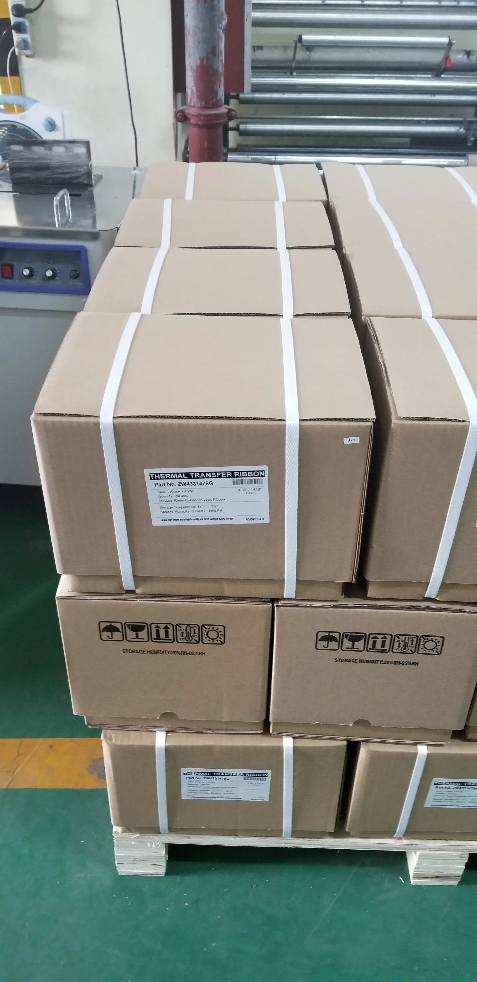 
 AEBO завод белый воск термальный трансферный лейбловый штрих-кода принтер Ribbon110mm * 300 м печатные наклейки  