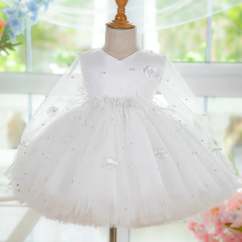 Princess girl dress, Birthday Party Dress, hotsell White pearl dress, Dresses for special occasion photos