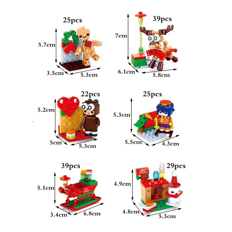 2024 Hot Christmas Block Theme items DIY educational building block toy for kids blocks play set gift and reward Christmas Toys