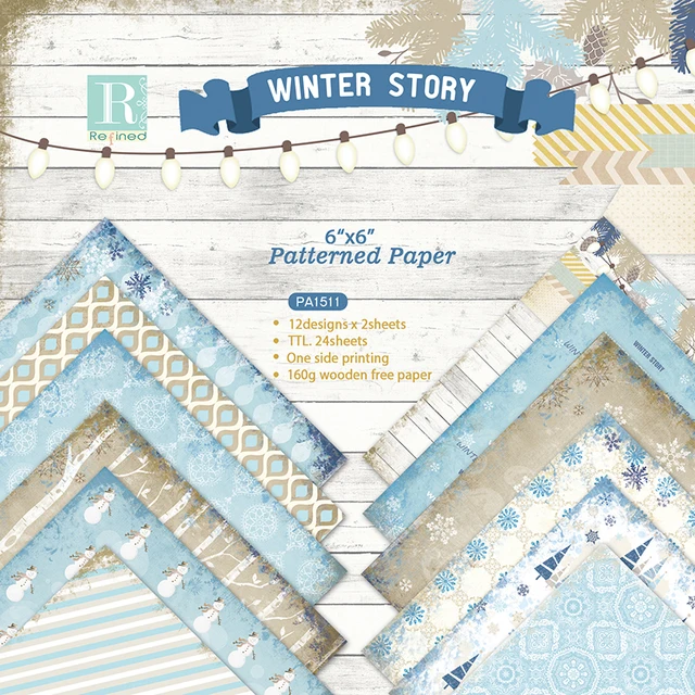 24 sheets 6X6 Winter Scrapbook paper Scrapbooking patterned