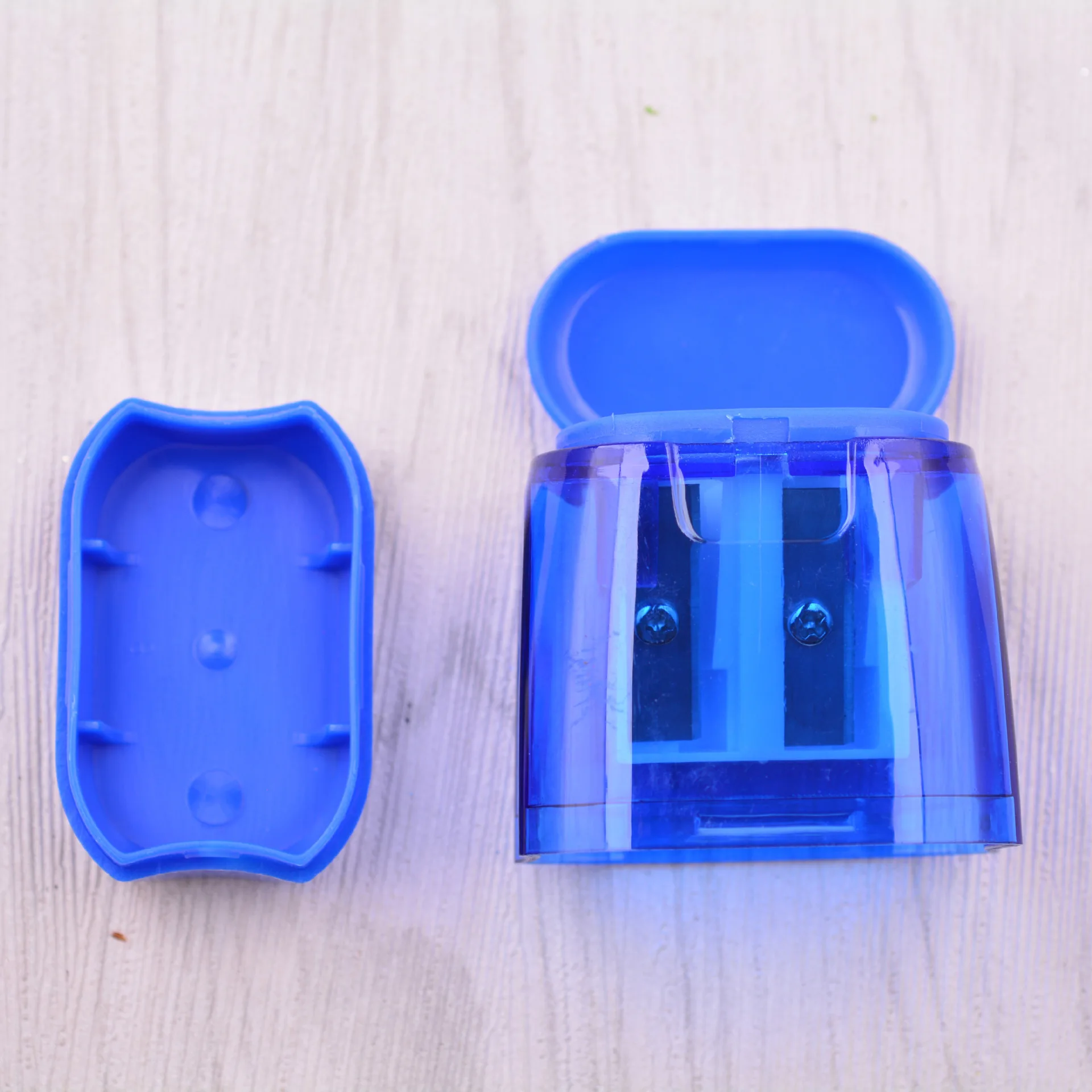 Creative office stationery custom logo two holes plastic pencil sharpener