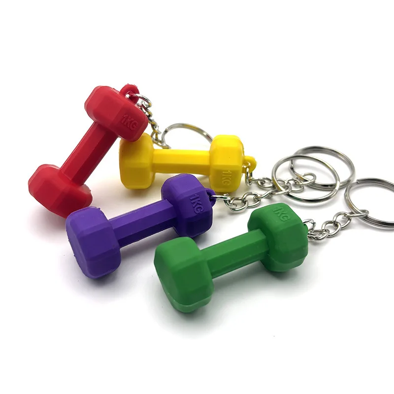 LOGOFUN 12pcs Gym Keychain Set - Dumbbell Fitness Key Rings For Bag Decorations