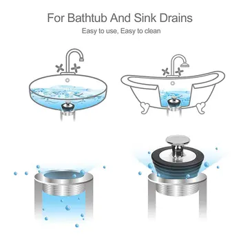 Filtro Tappo Per Scarico Lavandino Bagno | Anti-intasamento E Anti-odore | Universale 2,8-3,8 Cm | 2 Pezzi