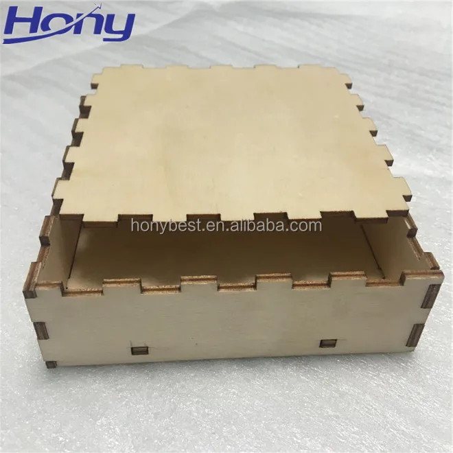 Flat Pack Unfinished Plywood Packaging Box Gift With Lid For Keepsake