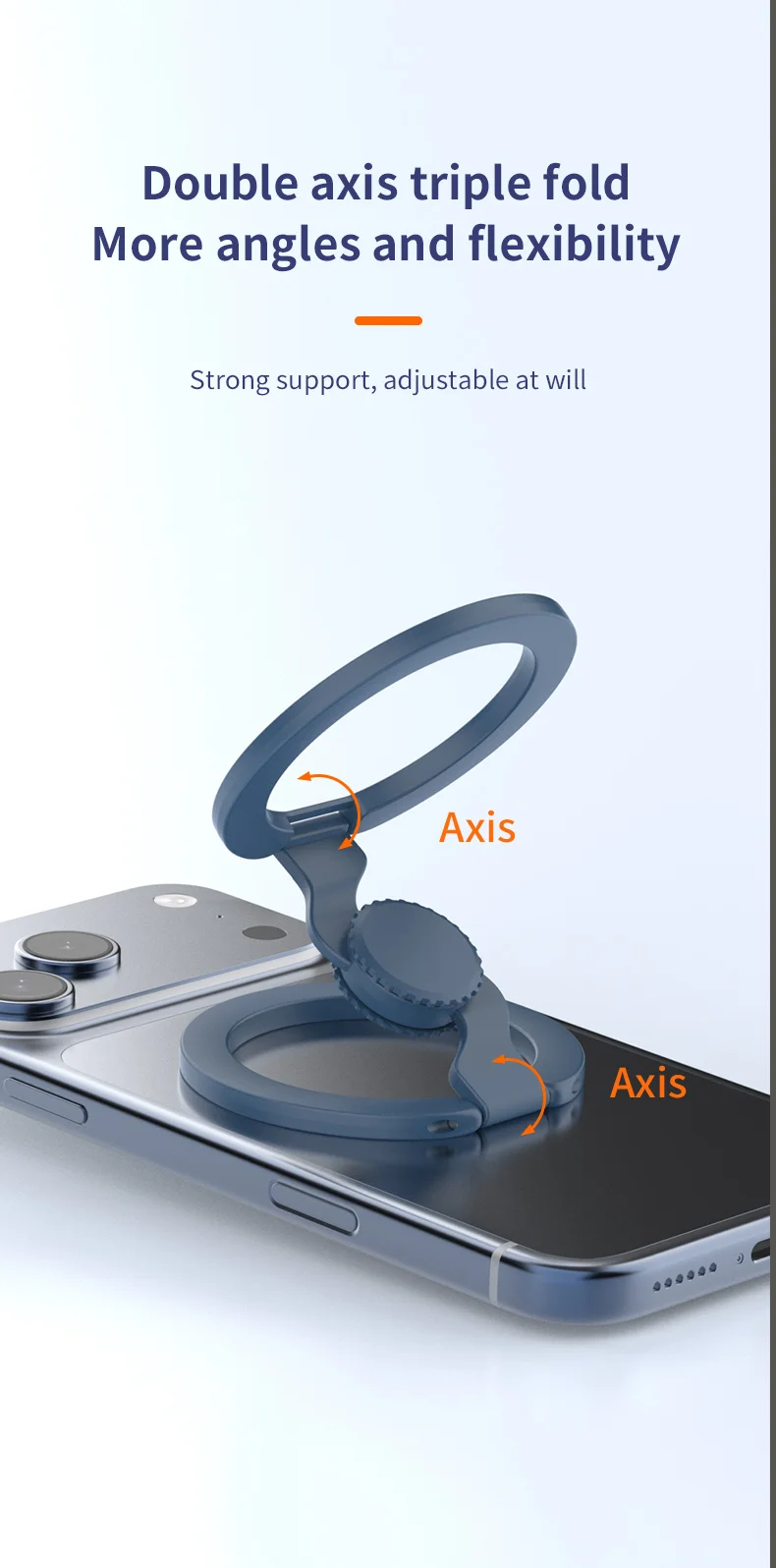 Magnetic Phone Holder Fingertip Gyroscope Design Foldable Dual Axis Stable Stand for Smartphone