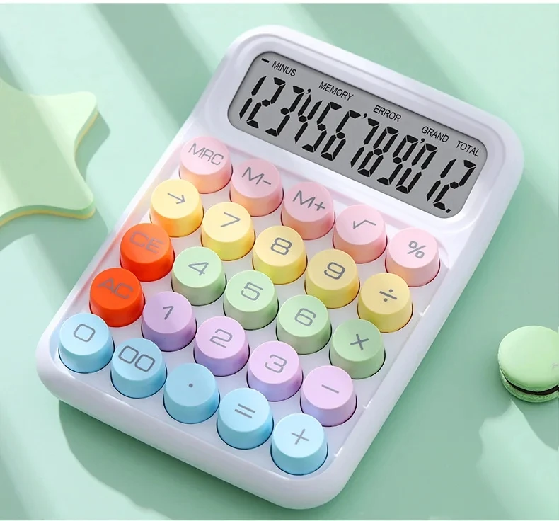 Kids Colorful calculate electronic desktop cute new colorful calculator office gift LCD calculator with fashion Mechanical key