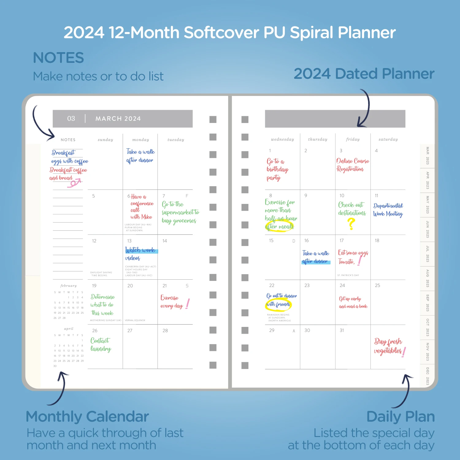 2025 Planner Agenda Office Students Custom Weekly Goal Plan Notebook