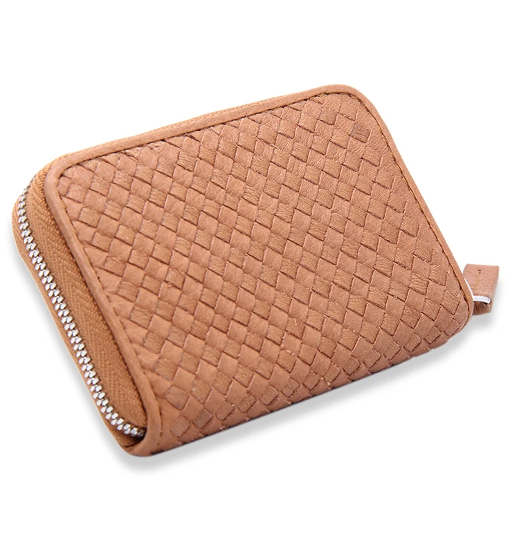 Custom Women Wallet Zipper Leather Card Holder Convenient Small Change Card Wallet