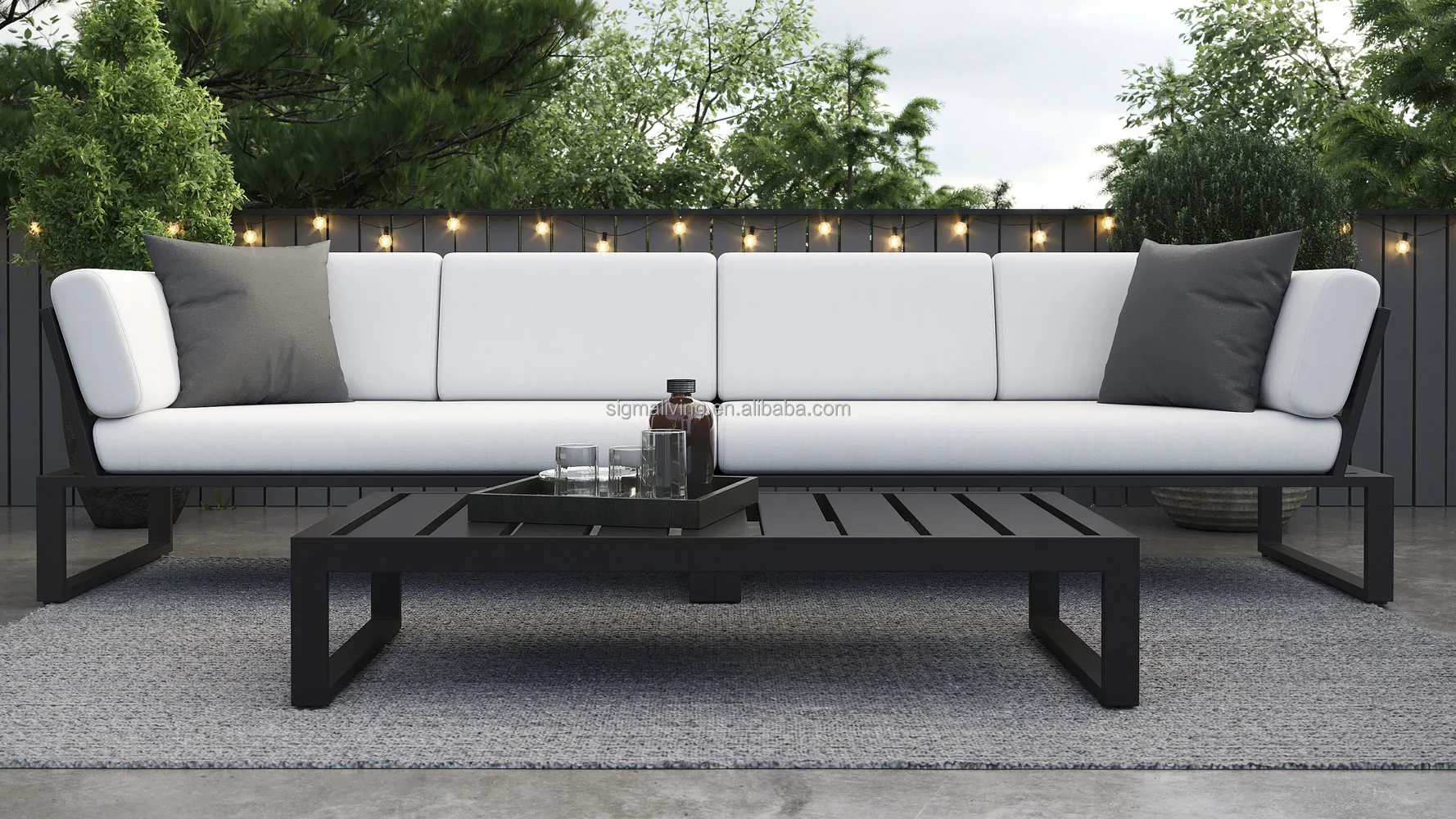 European design aluminum frame outdoor coffee table Patio Furniture coffee tables