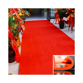 2024 in Stock Factory Wholesale Runner for Wedding Isle Red Aisle Polyester Nonwoven Event Red Carpet Plastic Bag Rectangle 5mm