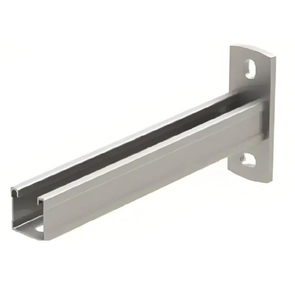 Customize High Quality Display Chrome Double Structure C Channel Steel Cantilever Bracket Single Piece Pipe Gallery Support