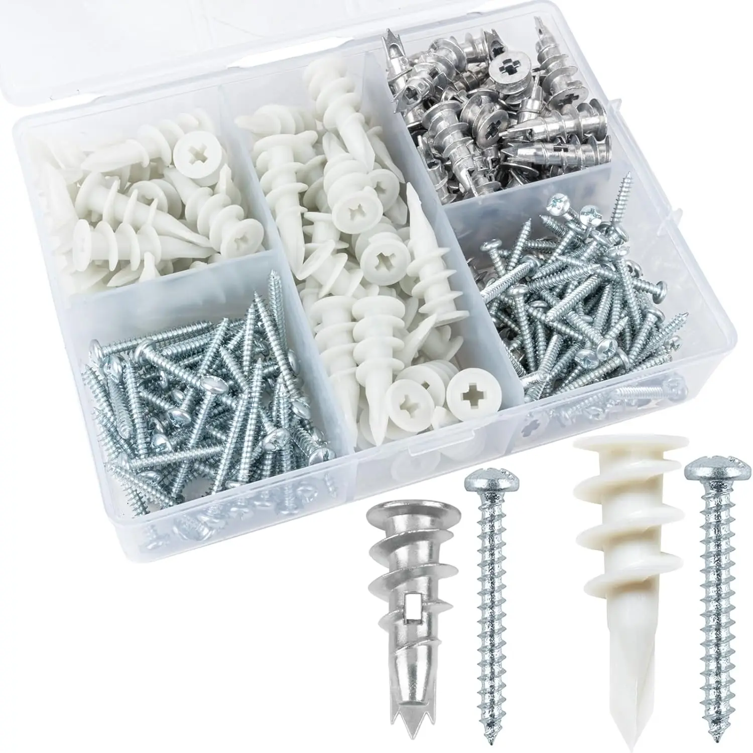 Self-drilling Drywall Anchors,  Picture Frame Hanging Kit, Heavy-duty Metal Drywall Anchors, Plastic Self-tapping Drywall