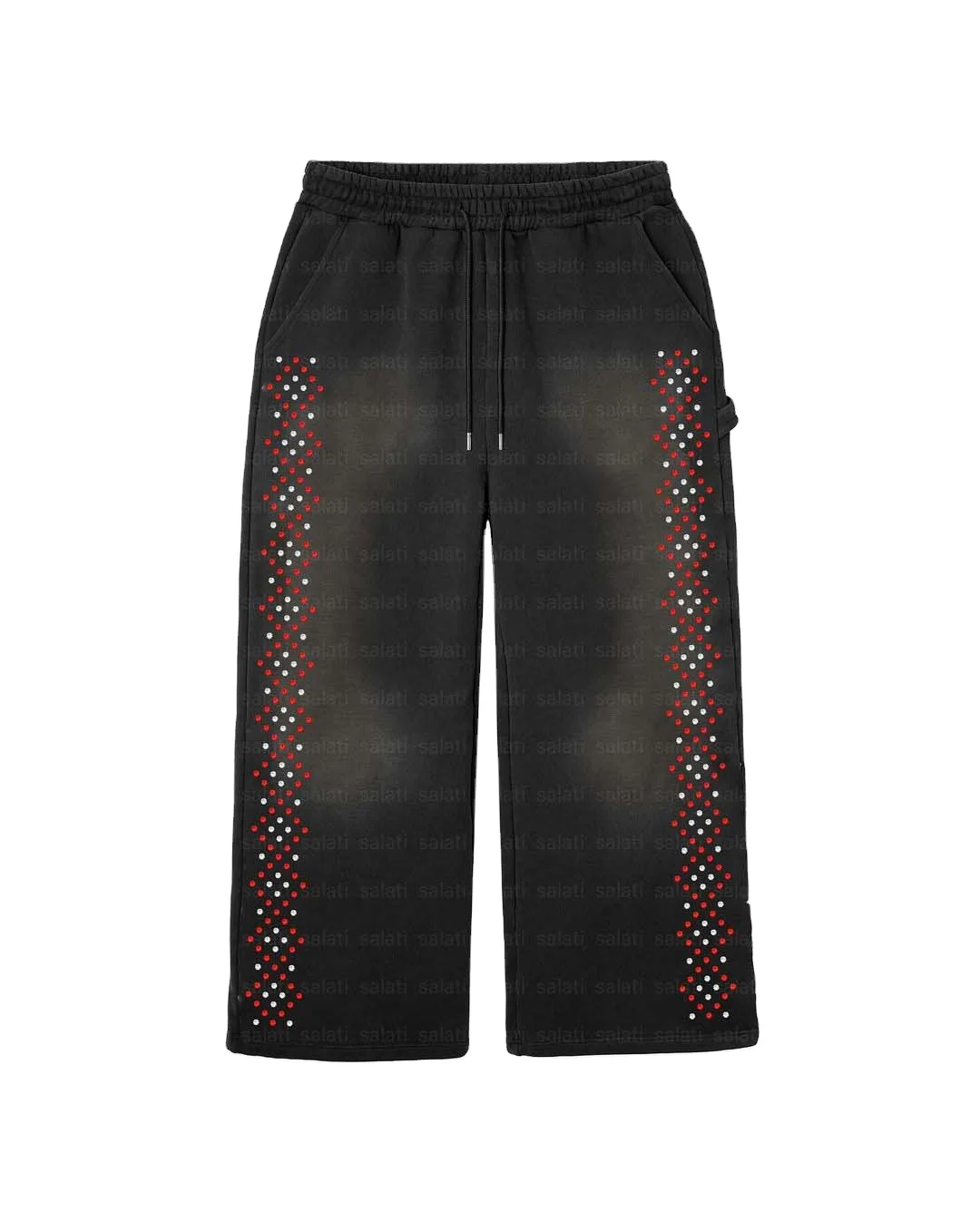 Salati Essentials High Quality Jogger Straight Leg Blank Acid Wash Rhinestone Tracksuit Pant Trackpants Baggy Sweatpants for Men gallery 7