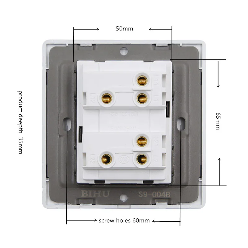 BS type 220V 2gang double socket wall outlet multi-function socket universal plug acrylic plate