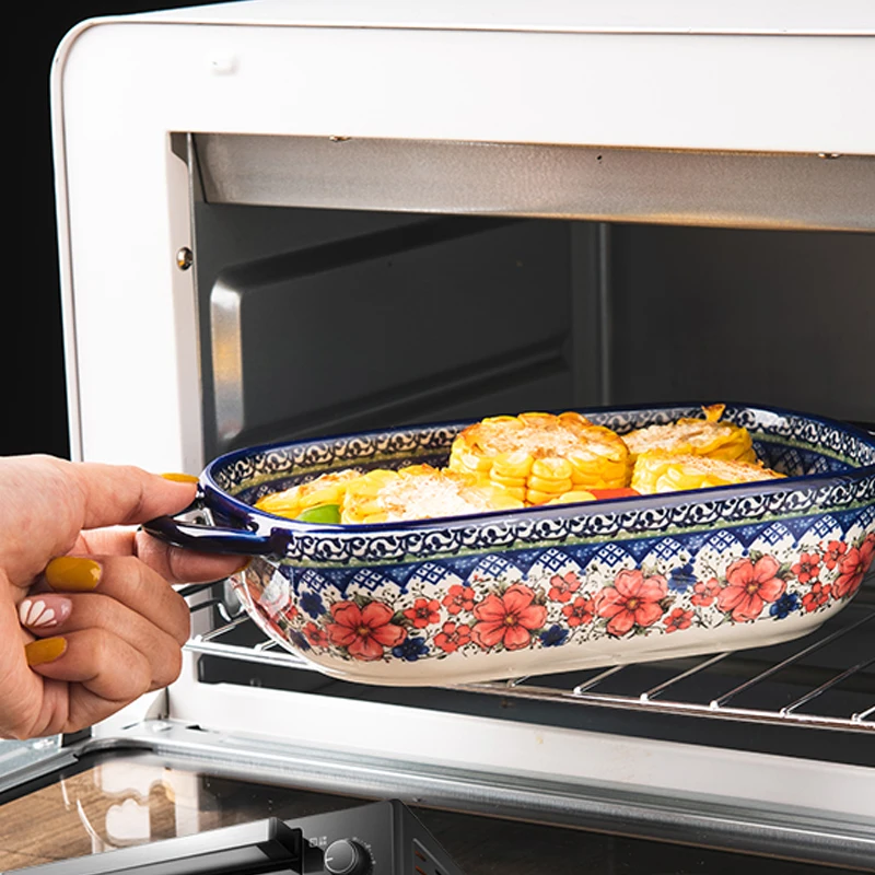 Poland Ceramic Baking Tray with Handle Perfect for Holidays
