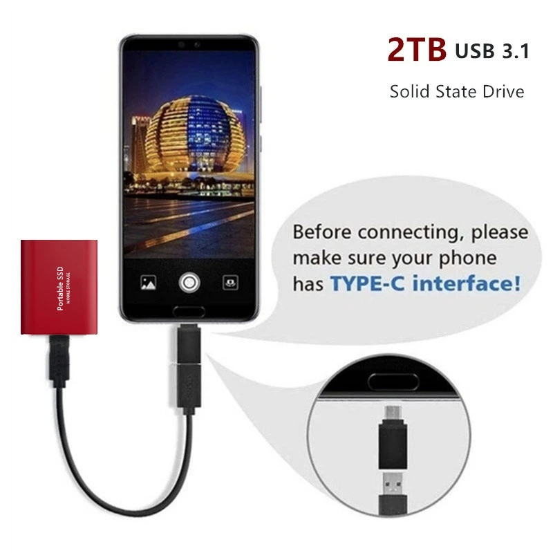 Portable  8TB Type-C USB 3.0 SSD External Hard Drive - Image 7