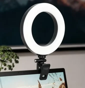 Excefore USB Powered Plastic Ring Light for Computer/Laptop Video Conference Selfie Lighting Kit Stand Cell Phone detail image