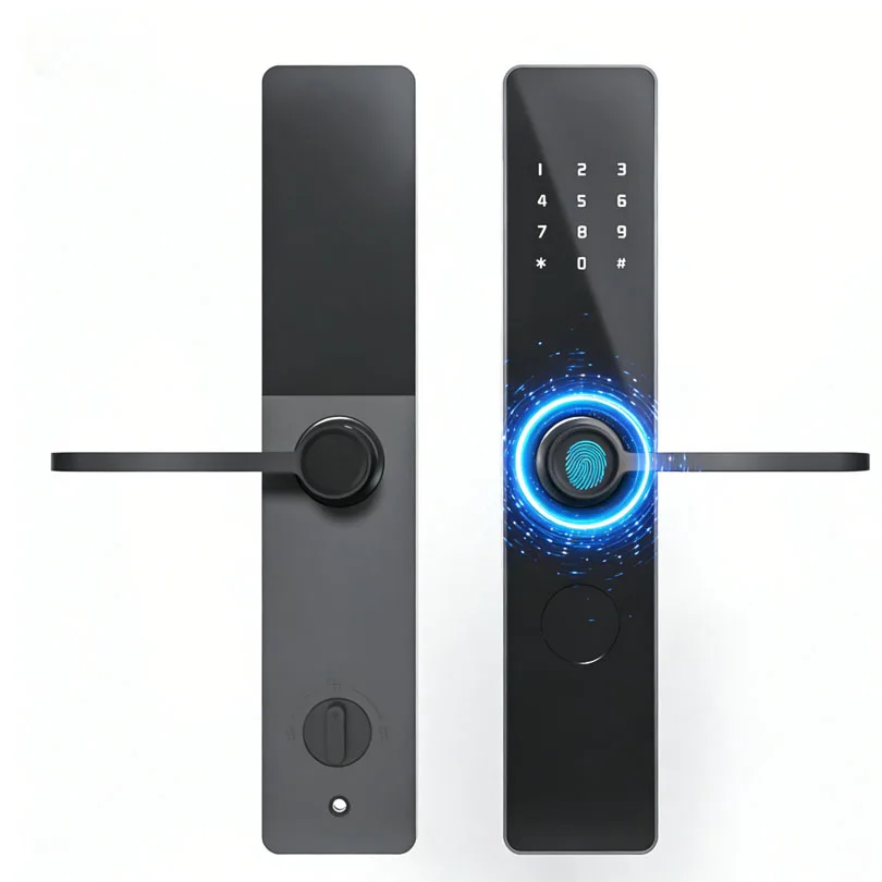ล็อกประตูอัจฉริยะป้องกันการโจรกรรมพร้อมโลโก้แบบกำหนดเอง แอปพลิเคชันควบคุมผ่านสมาร์ทโฟน ปลดล็อกด้วยลายนิ้วมือและรหัสผ่าน ล็อกประตูแบบดิจิทัลยี่ห้อ Kaisstar