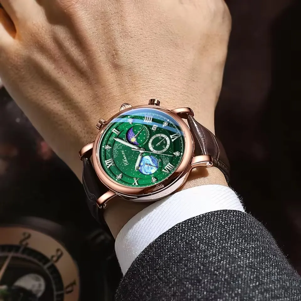 Luxury Men's Quartz Watch - CHENXI 972 Waterproof Luminous Leather
