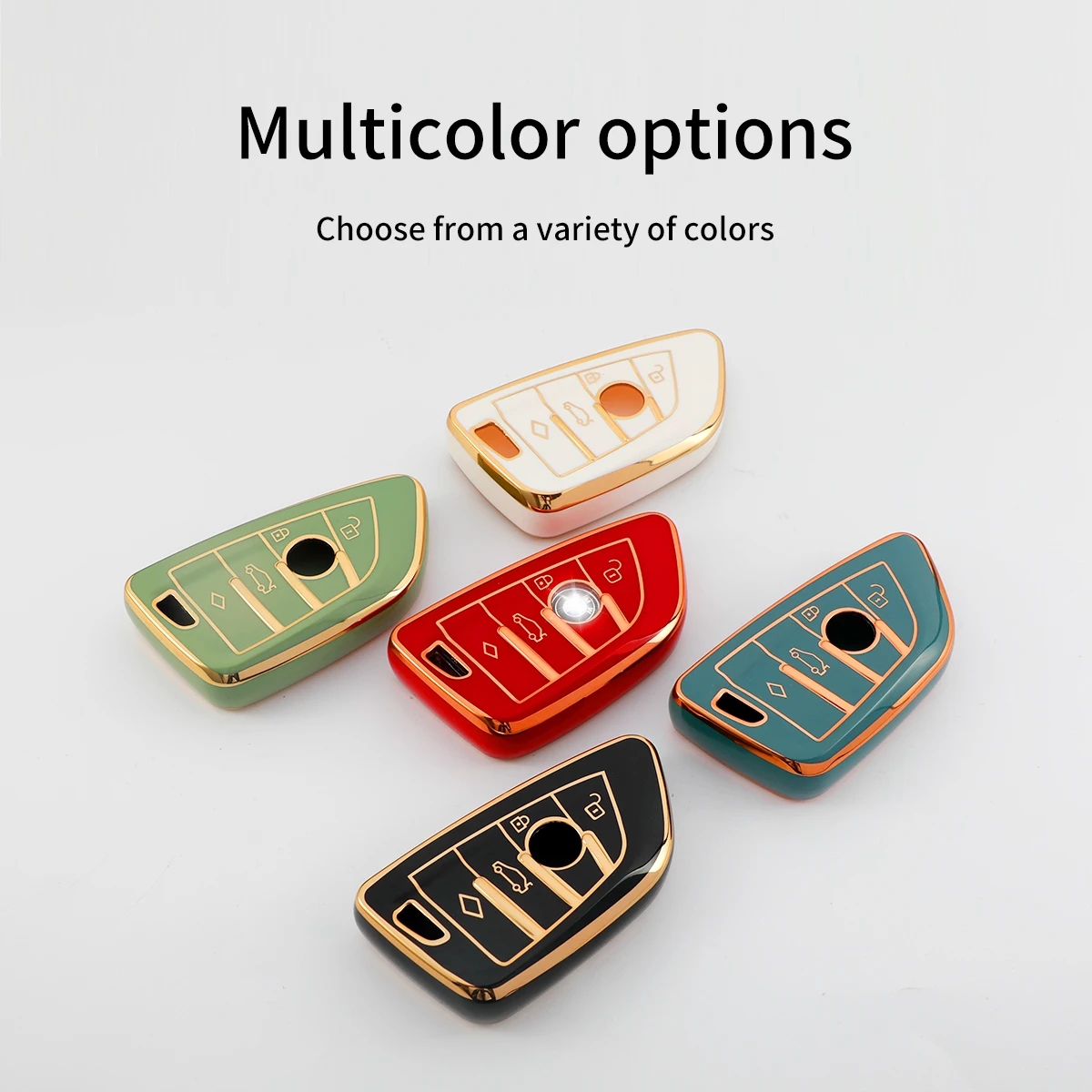 Factory direct Wholesale TPU Golden line  Solft Car Key Cover for BMW X1 X3 X5 X6 X7  5 6 7 Series