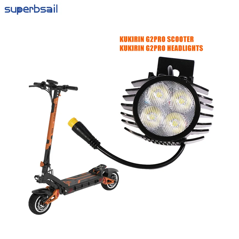 Superbsail High Quality Headlight Assembly for Kugoo Kukirin G2 Pro Electric Scooter Kickscooter Front Light Replacement Parts details