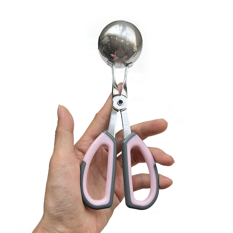 Factory Direct Sale Stainless Steel Double Color Handle Meatball Maker With Anti Slip Handle