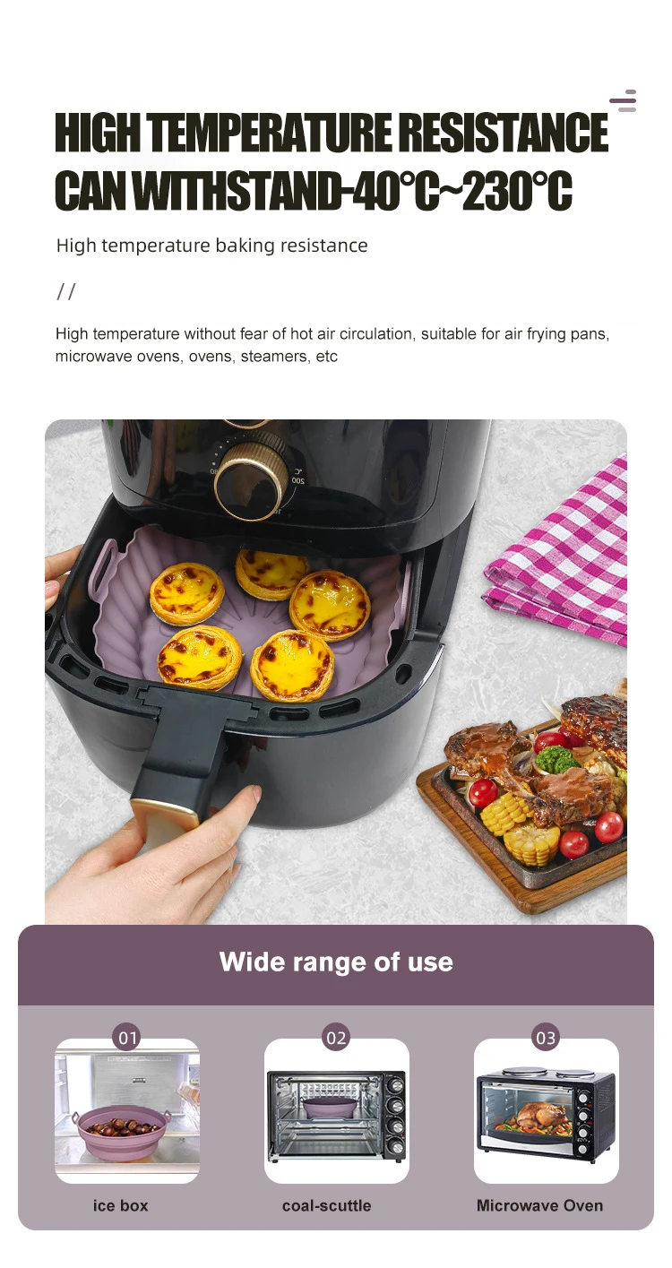 Bpa Free Folded Round Silicone Air Fryer Baking Pan Buy Silicone Air
