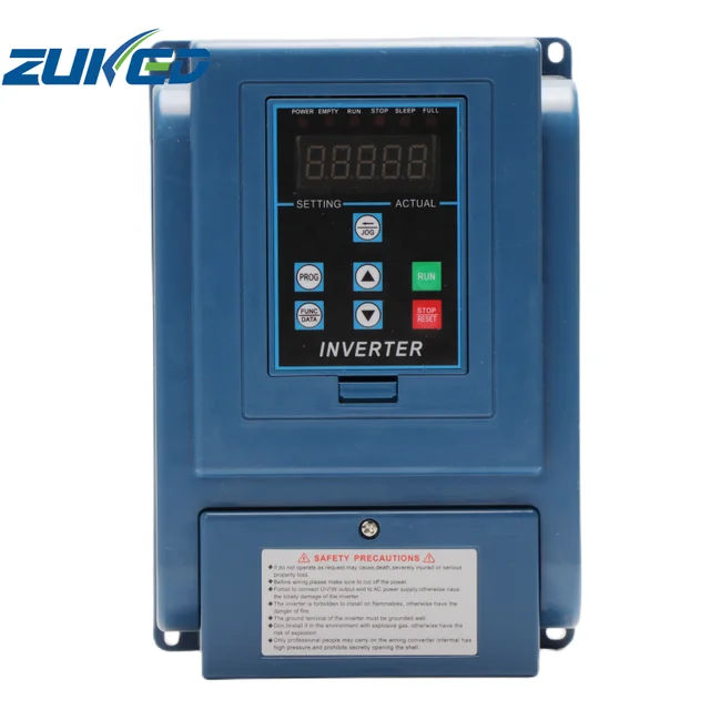 New ZUKED 800 series Single Phase 220v 0.75kw 1.5kw Pump Vfd Smart Frequency Inverter