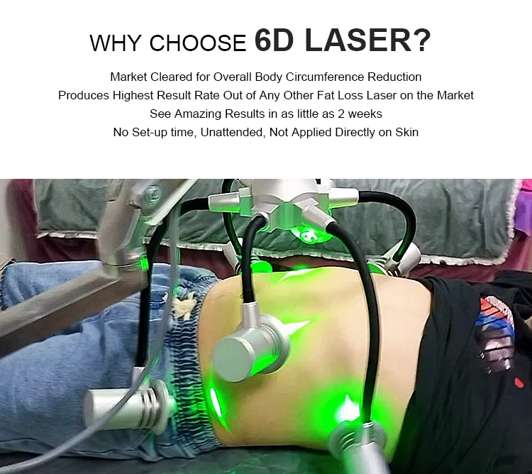 New Technology Vertical 6d Cold Soure Laser Fat Removal Weight Loss With Green Light