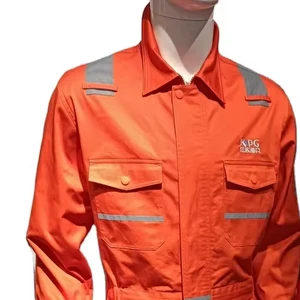 Flame Retardant Anti-Static Waterproof 100% Cotton Twill Welding Work Coverall Long Sleeve
