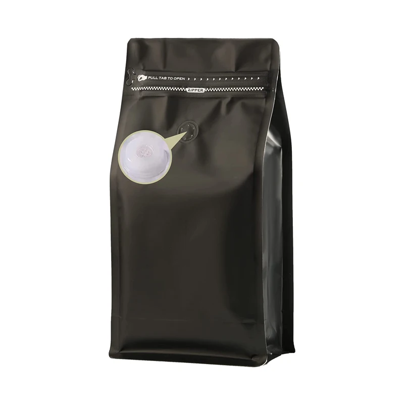Custom Wholesale 250g 500g 1kg Coffee Pouches Zipper Aluminum Foil Flat Bottom Bags with Valve