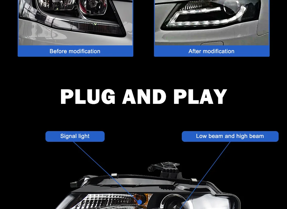 AKD Car Styling for A4 Headlights 2009-2012 A4L B8 Sedan Headlight DRL Hid Head Lamp Angel Eye Bi Xenon Beam Accessories