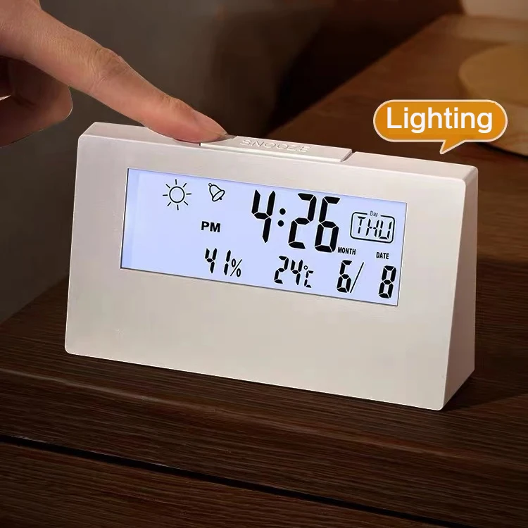 2024 LCD Electronic Clock Hygrometer Transparent for Home and Office Nice Electronic Digital Display Multi-function Alarm Cl
