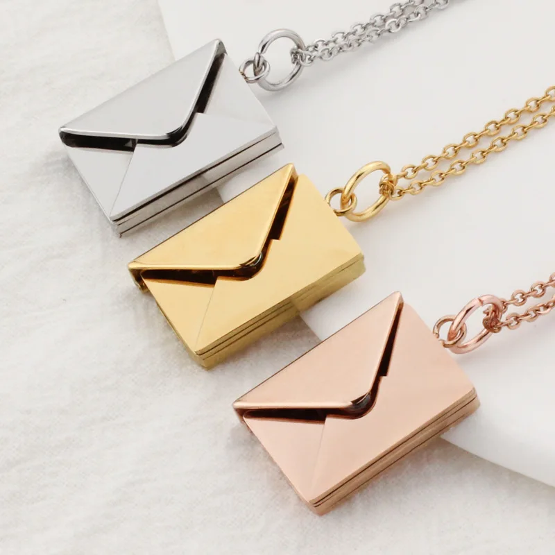 Custom Love You Envelope Necklace - Fine Jewelry