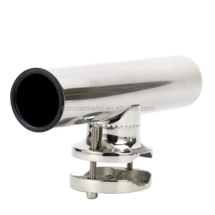 Adjustable Stainless Steel Clam-On Fishing Rod Holder New Marine
