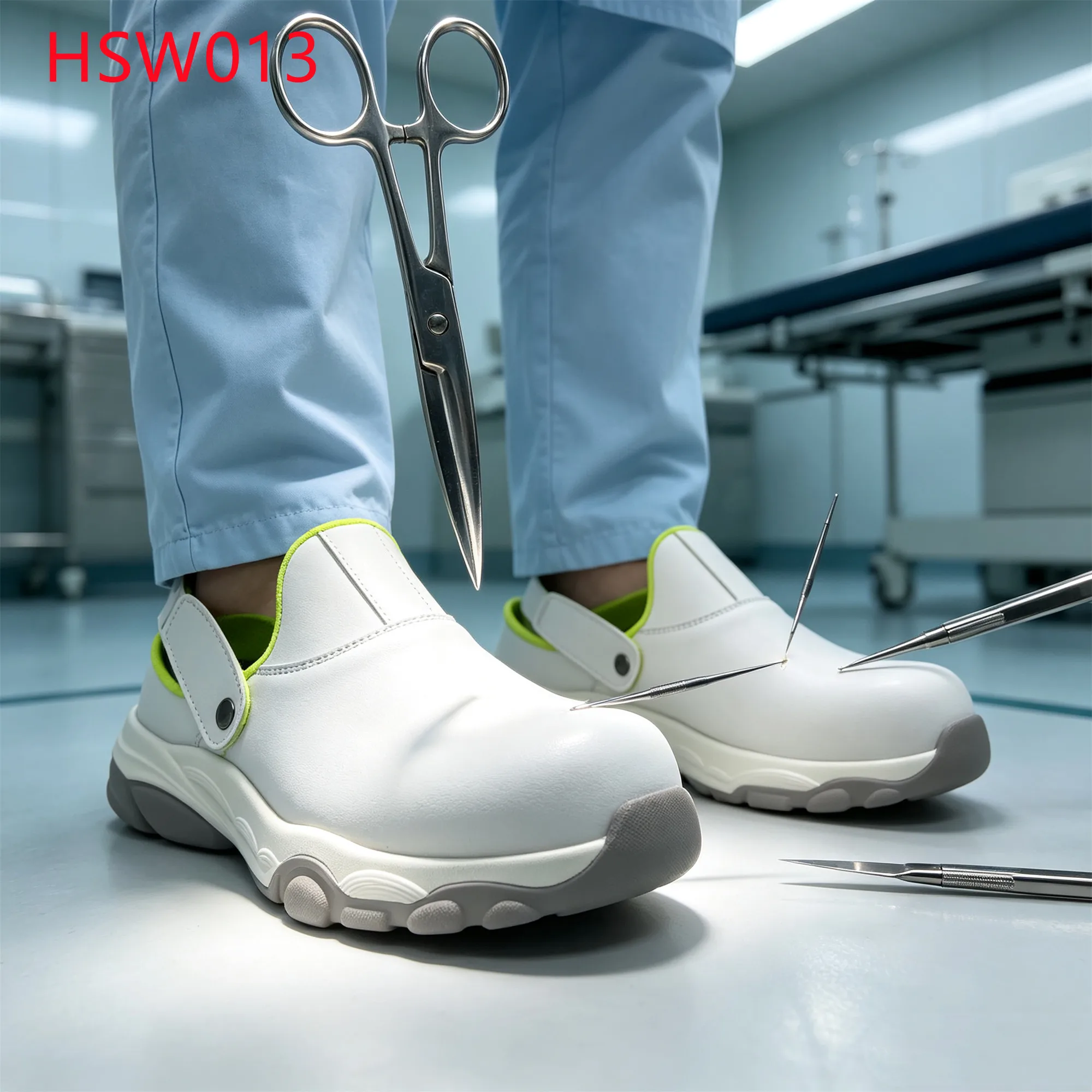 LXG,Elderly Care Facility 2 Way Wear Hua Singh White Safety slippers Pharmacist Anti-Fatigue ESD Work Clogs with Steel ToeHSW013