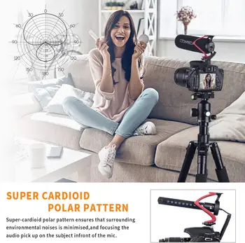 Comica CVM-V30 LITE Video Microphone,Super-Cardioid Condenser On-Camera Shotgun Microphone for Canon Nikon Sony Panasoni DSLR detail image