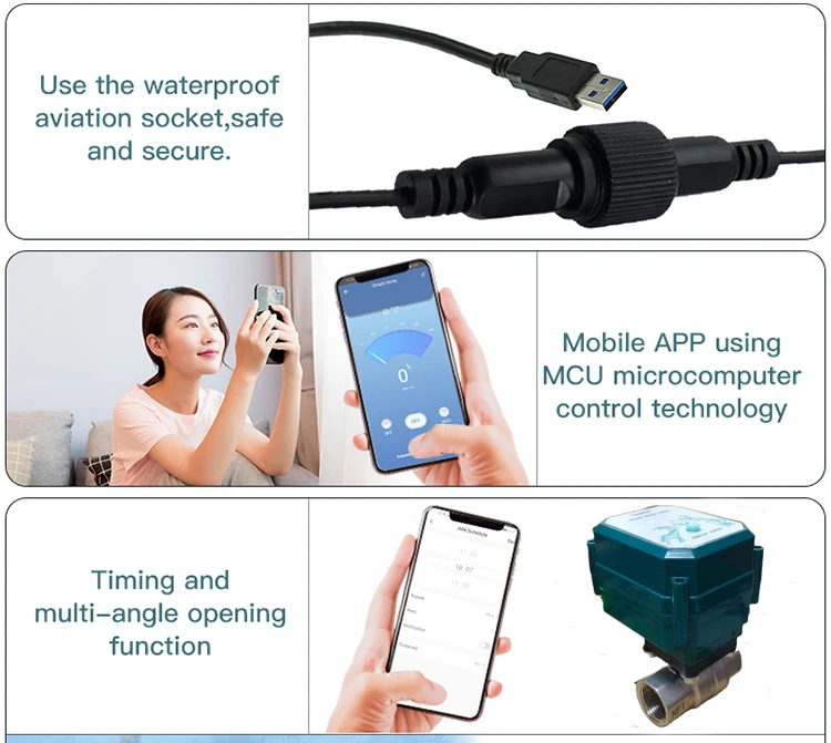 Wifi Valve Tuya Control Water Smart Gas Valve Wifi Motorized Flow Control Intelligent Smart Valve