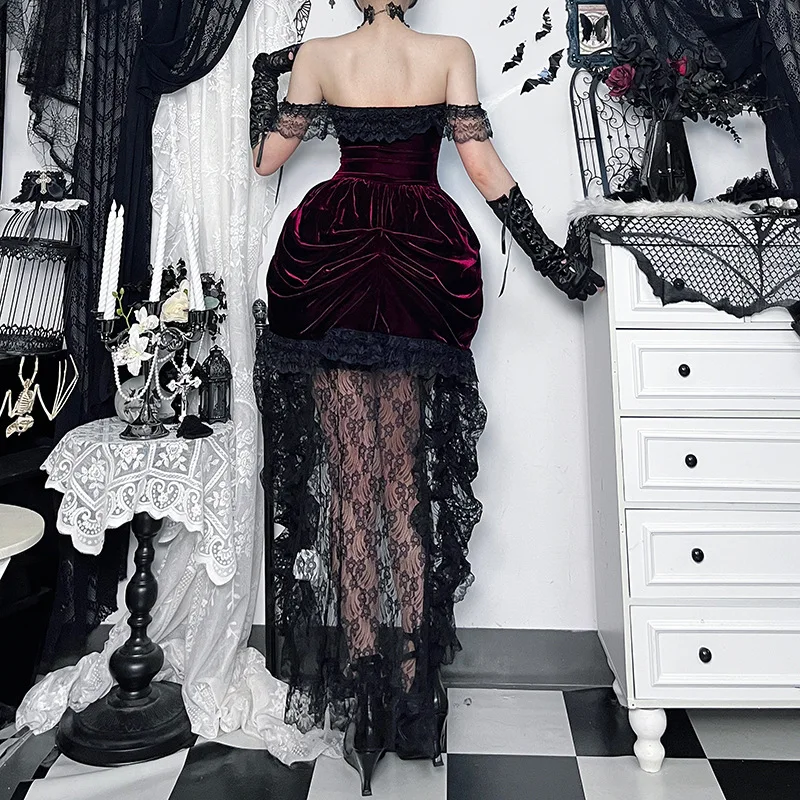 Halloween Gothic Grunge Punk Women Dress SleeveLESS Lace Slim Black Dresses  2026 New Y2K Harajuku Lolita Fairy Core Party Dress| Alibaba.com