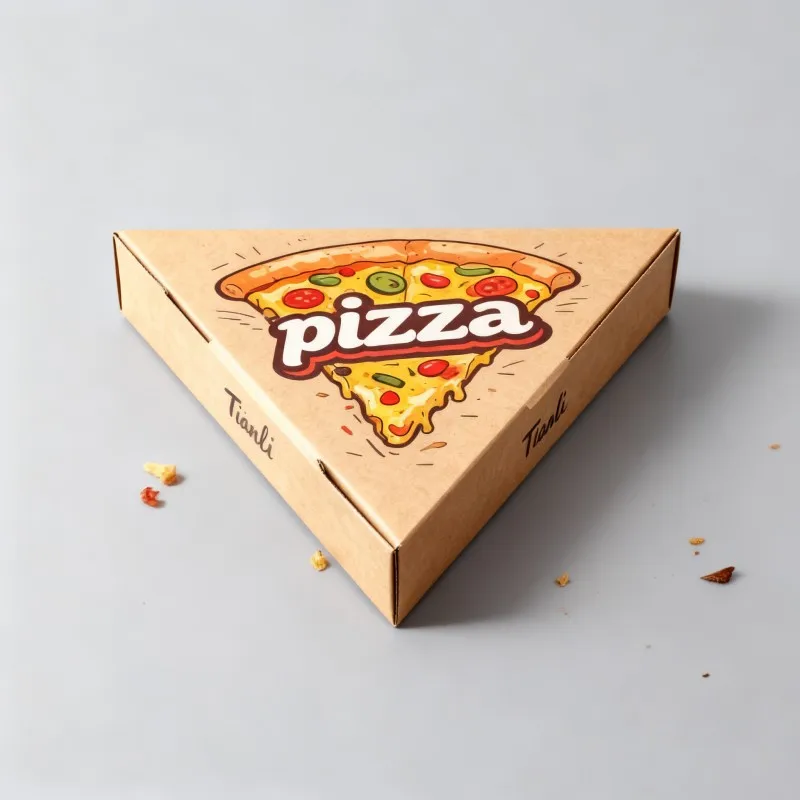 product customized digital printing triangle pizza box for takeout food box cardboard material crepes waffle cone pizza slice packaging-2