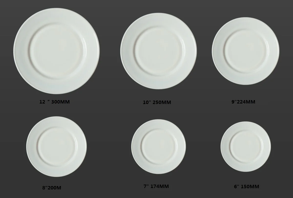 Restaurant Dinner Plates Modern Handmade Ceramic Tableware White Jade