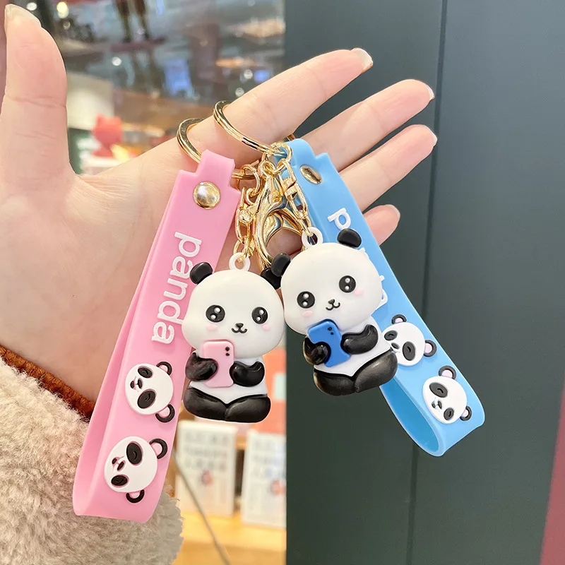 Watermelon Cute Cartoon Couple Keyring Cute Panda Key Chain Car Bag ...