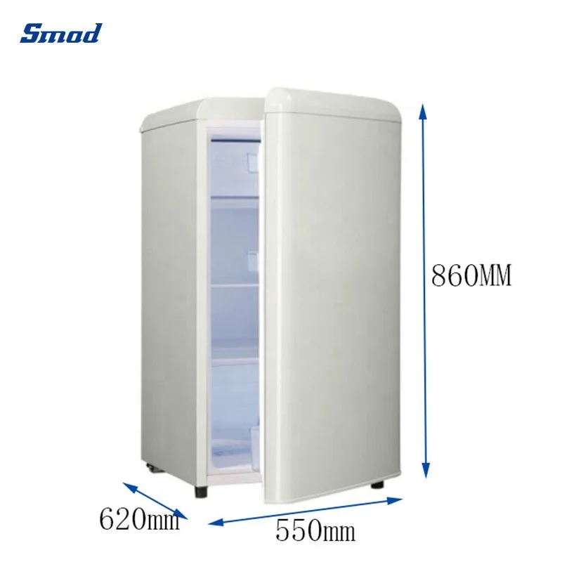 118L Single Door Upright Retro Mini Small Fridge Refrigerator for Home