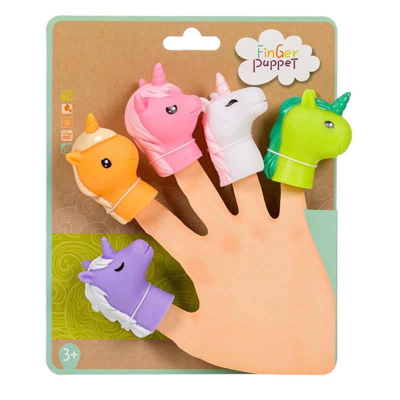 Soft Plastic Vinyl Unicorn Finger Puppets Pretend Play Game Toy for Kids  Puppet Theater Product