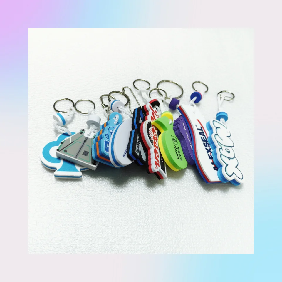 Custom Fashion Floating EVA Foam Keychain Sports Meet Gifts for Hotel Promotions with Custom Logo