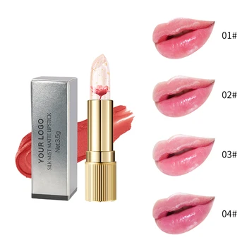 2023 Newest Waterproof fashion 4 Colors flower lipstick Wholesale Lazy Lipstick  Long Lasting Nonstick Cup Lip-shaped Lipstick