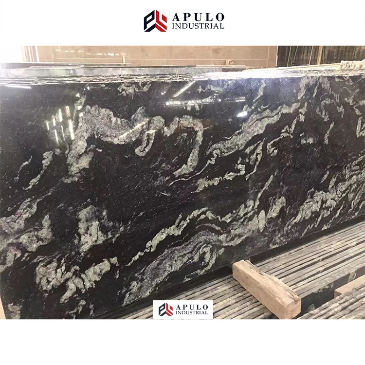 Factory Direct Cheap Price River Black Granite Slab Marble Belvedere Nepal Pakistani Zebrino Black and Gold Marble
