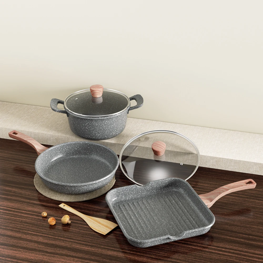 Hot Selling Granite Coating Marble Die Casting Aluminum Non Stick